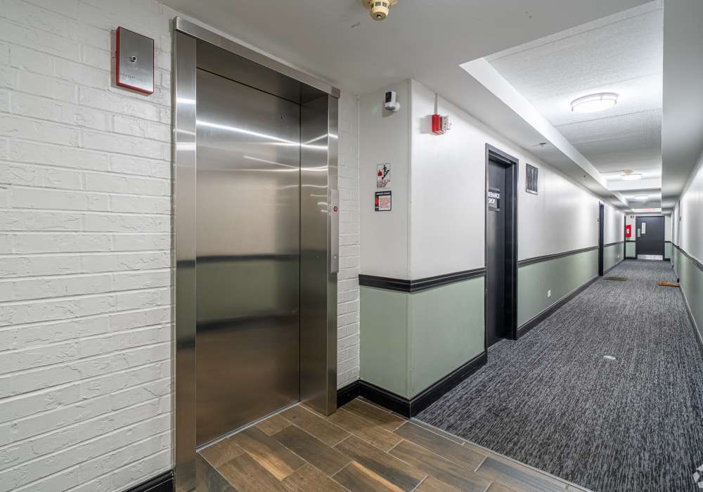 Elevator at Bartlett Court Apartments in Streamwood, Illinois