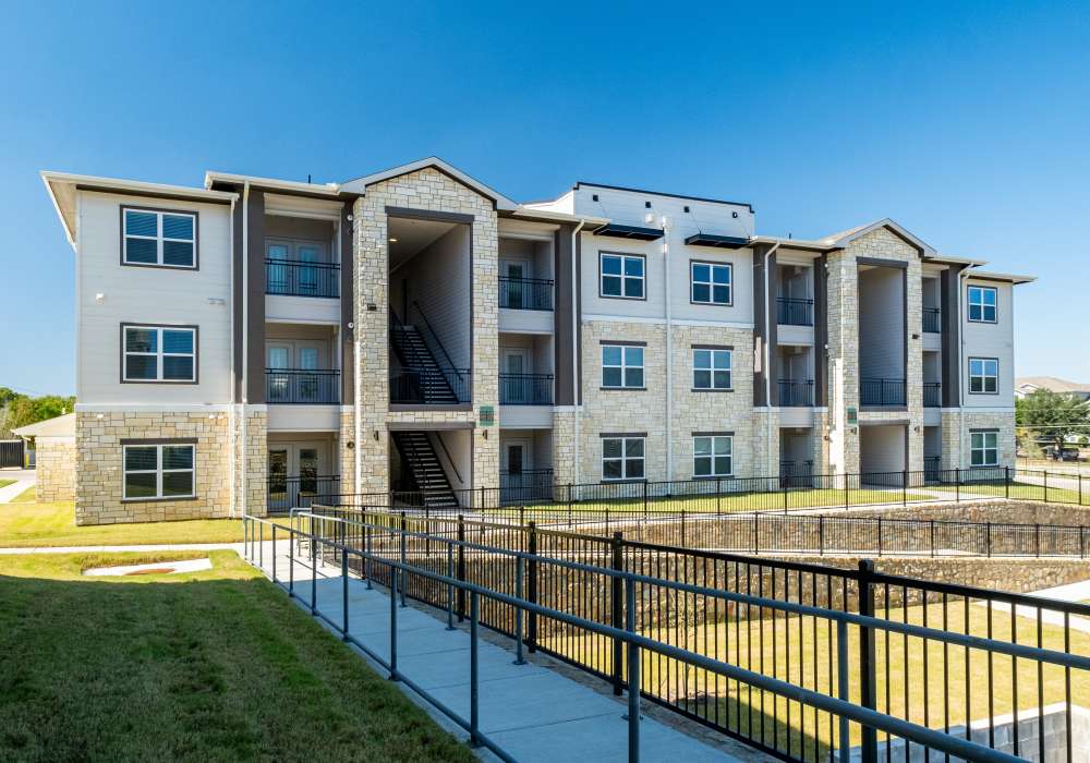 Ecterior of the building at Terrace at Southern Oaks in Dallas, Texas