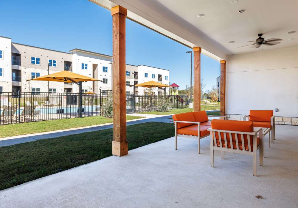 Outdoor patio at Preserve at Gresham Lake in Raleigh,North Carolina