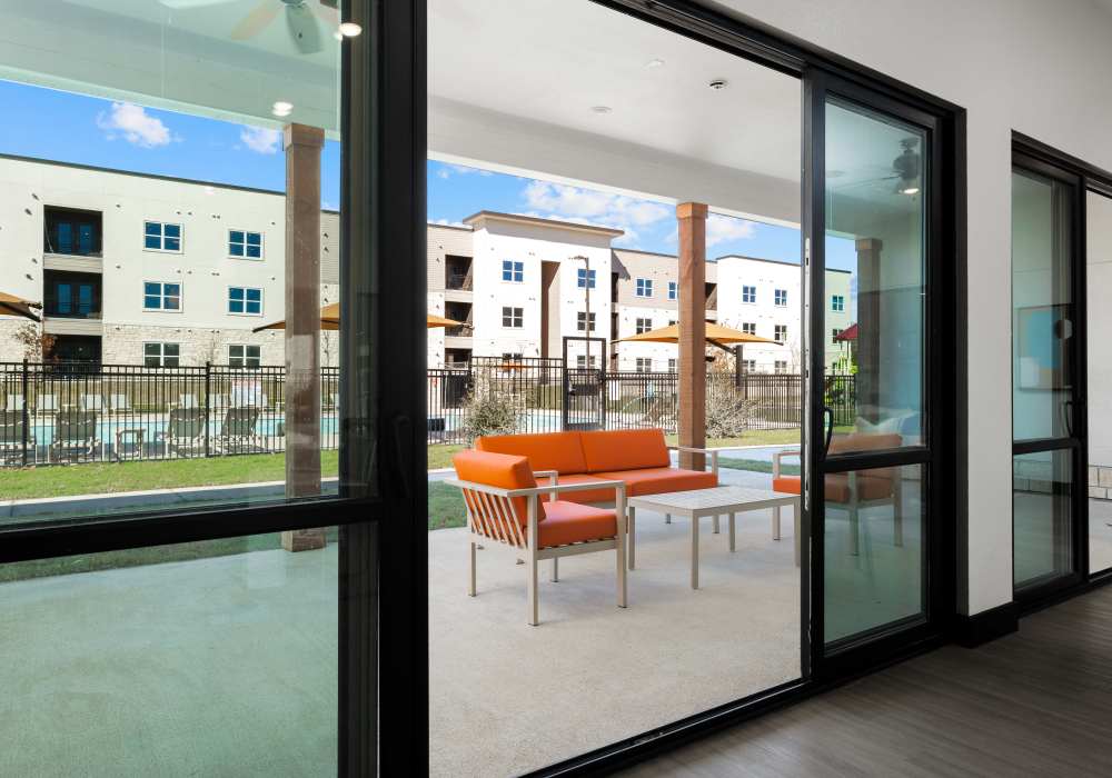 Patio with chairs at Preserve at Gresham Lake in Raleigh,North Carolina