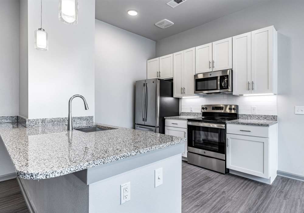 Kitchen at The Rail Apartments in Austin, Texas