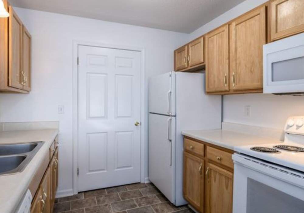 Kitchen of an apartment at Heritage Park Apartments & Townhomes in Webster, New York