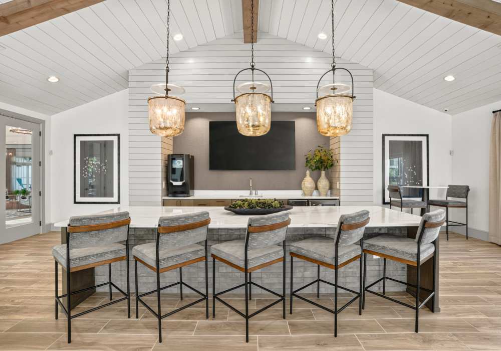 Coffee bar and lounge perfect for working or entertaining at Fidelis Willis.