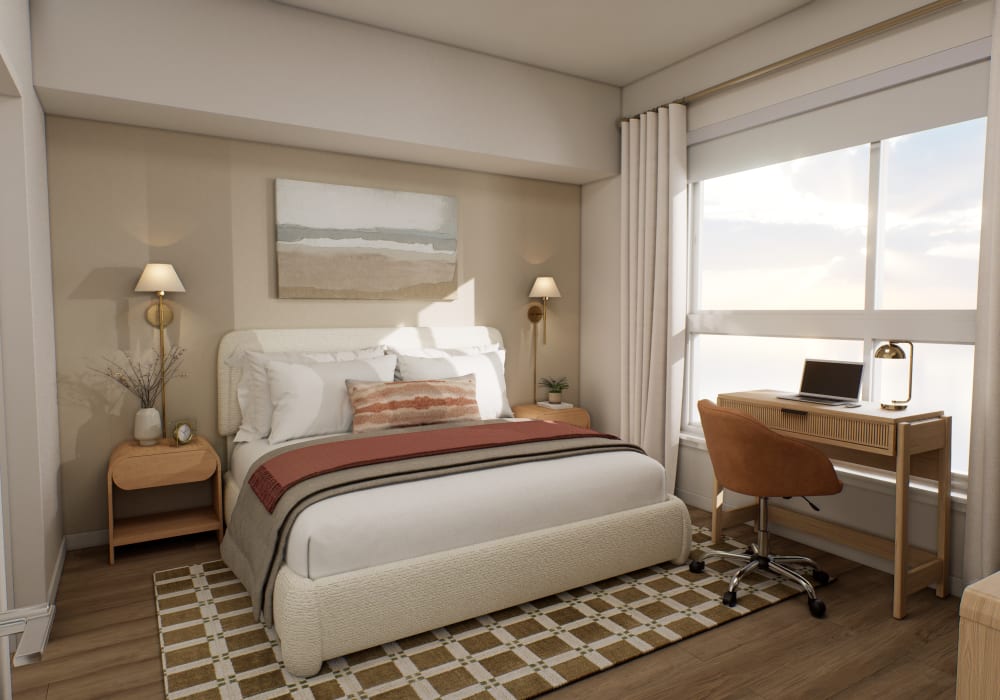 Model Virtual bedroom at The Colton in Redwood City, California