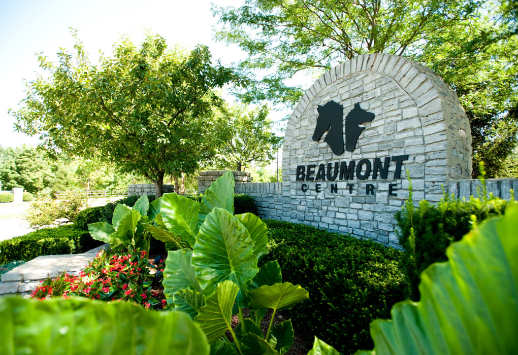 Entrance sign at Beaumont Farms Apartments in Lexington, Kentucky