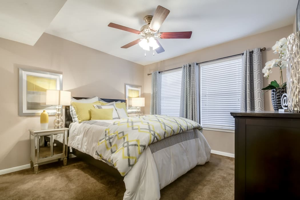 Master bedroom at Hyde Park at Enclave in Houston
