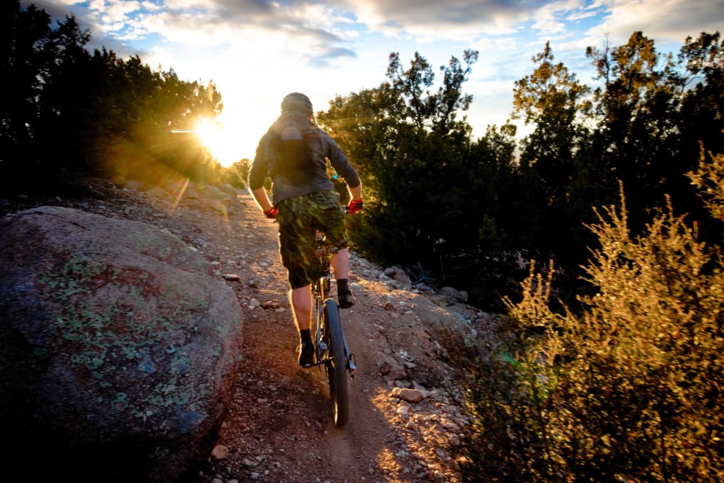 Mountain biker near Council Place Apartments in Oklahoma City, Oklahoma