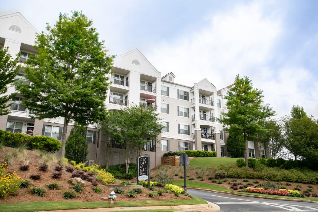 Parking lot at Emblem Alpharetta in Alpharetta, Georgia