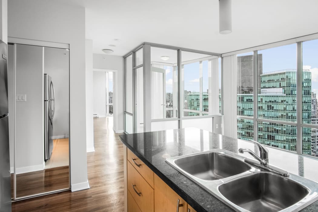 Beautiful kitchen at Bayview at Coal Harbour in Vancouver, British Columbia