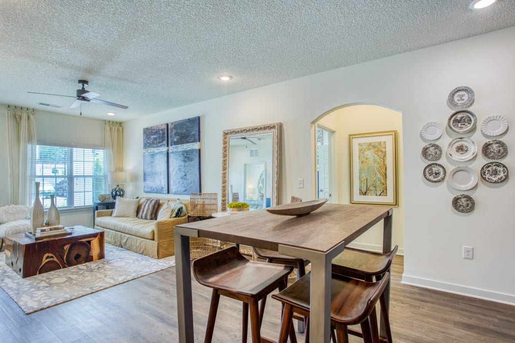 Open-concept living area in a model home at Springfield Apartments in Murfreesboro, Tennessee