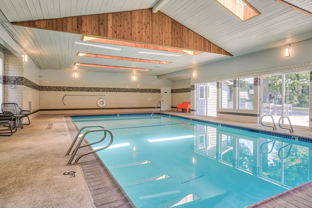 Indoor heated swimming pool at Courtyards at Cedar Hills in Beaverton, Oregon