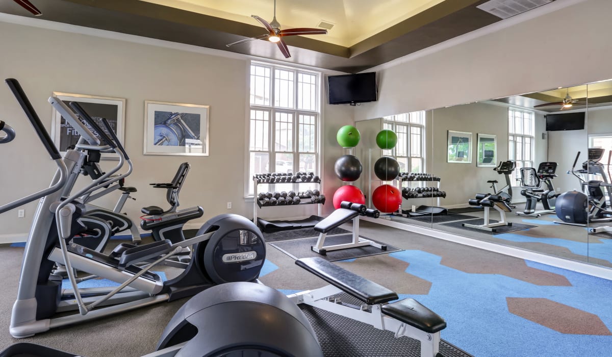 Full fitness center for residents at Bella Springs Apartments in Colorado Springs, Colorado