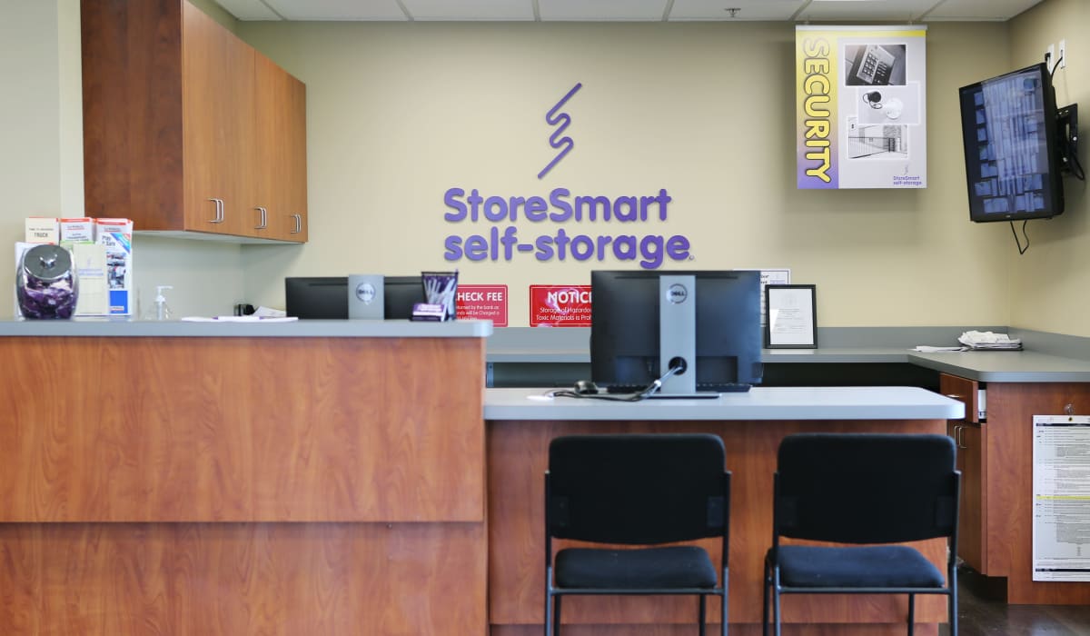 Leasing desk at StoreSmart Self-Storage in Loganville, Georgia
