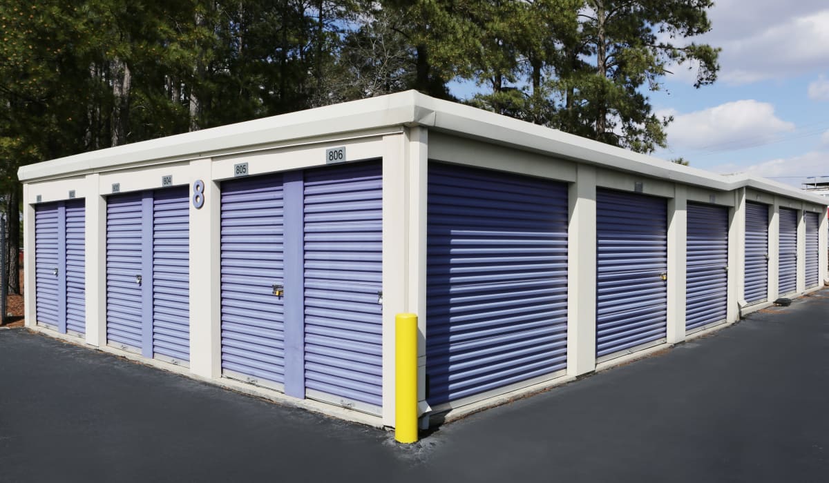 Storage units with roll-up doors at StoreSmart Self-Storage in Fayetteville, North Carolina