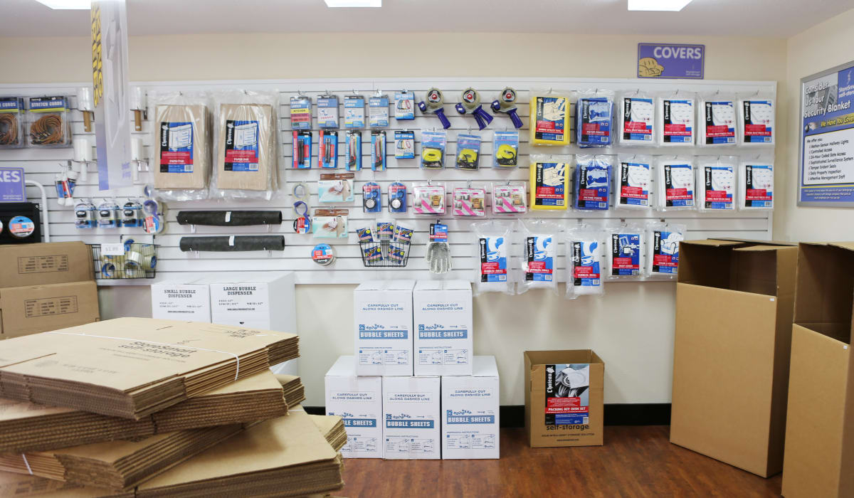 Supplies at StoreSmart Self-Storage in Warner Robins, Georgia