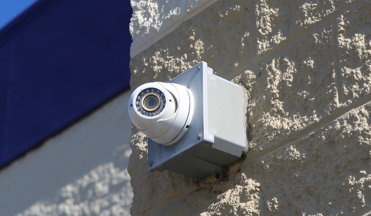 Side-mounted camera at StoreSmart Self-Storage in Spring Lake, North Carolina