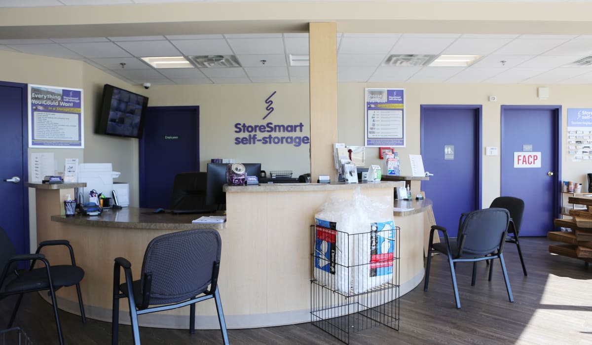 Leasing desk at StoreSmart Self-Storage in Spring Lake, North Carolina