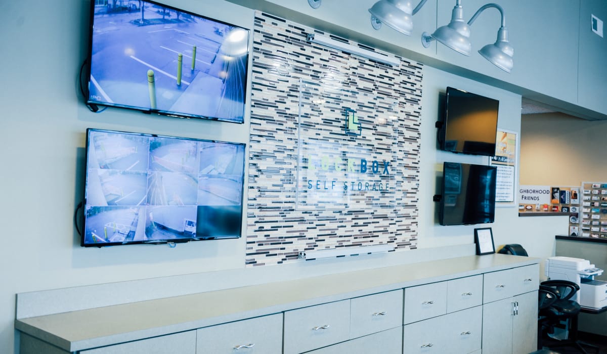Security monitors at LockBox Self Storage in Winston-Salem, North Carolina