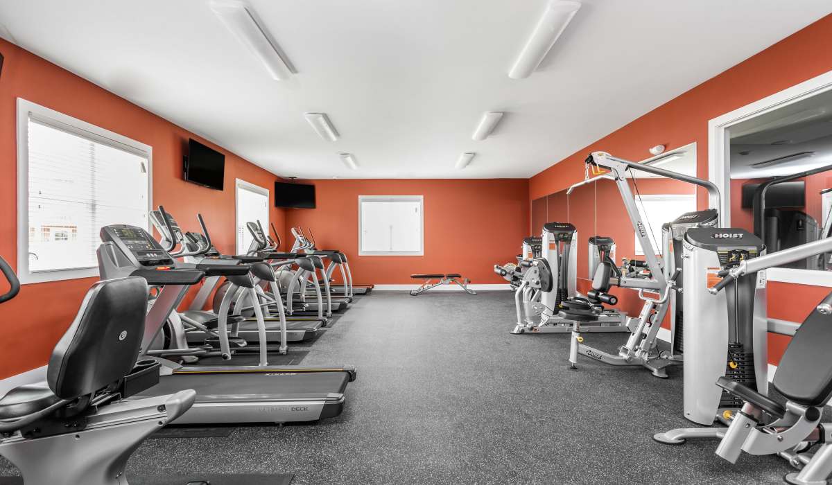 Fitness center at Bonterra Apartments in Fort Wayne, Indiana