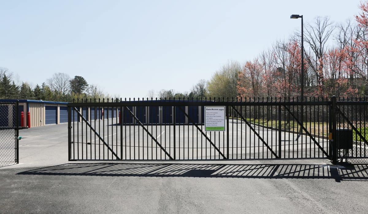 Security gate at Midgard Self Storage in Springfield, Tennessee