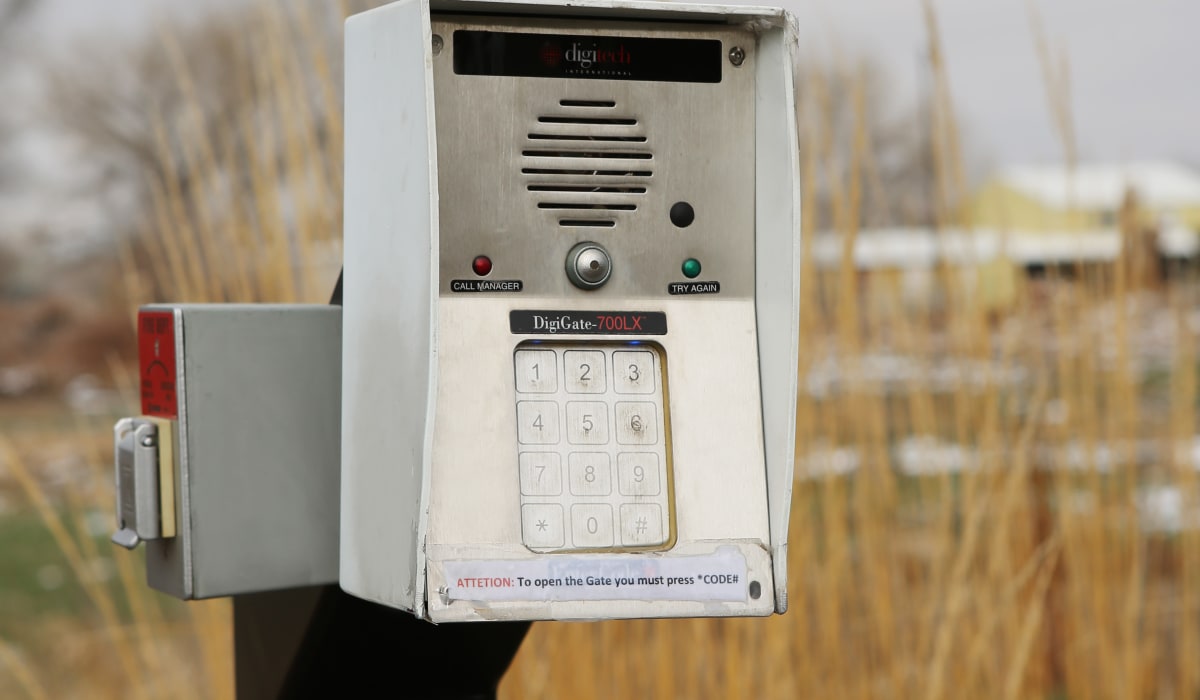 Security keypad at Clover Basin Self-Storage in Longmont, Colorado