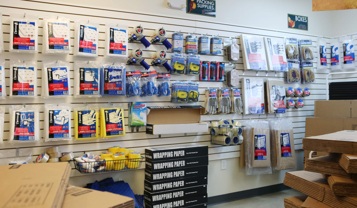 Packing supplies at Clover Basin Self-Storage in Longmont, Colorado