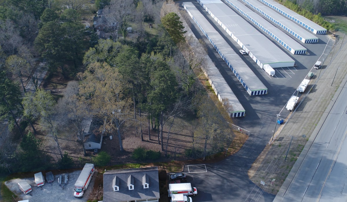 arial view of Midgard Self Storage in Greenwood, South Carolina