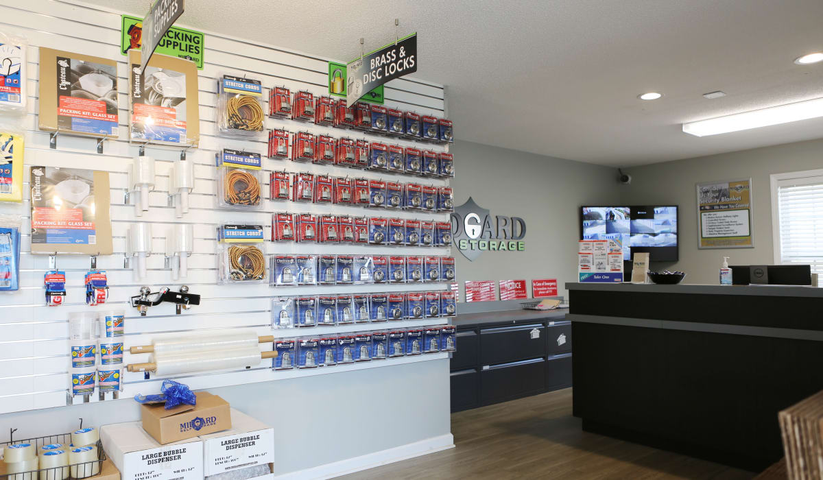 Packing supplies at Midgard Self Storage in Greenwood, South Carolina
