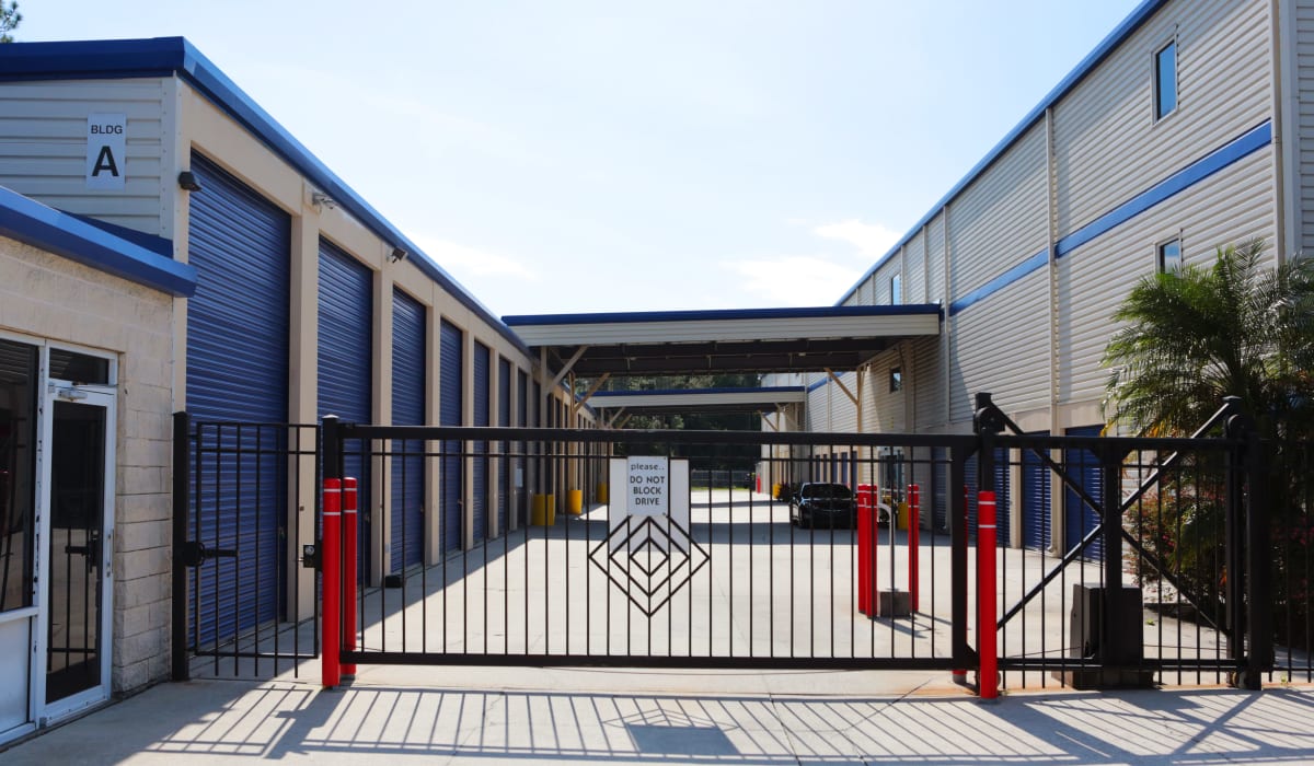 Security gate at Midgard Self Storage in Lutz, FL