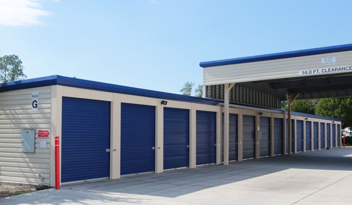 Exterior units at Midgard Self Storage in Lutz, FL