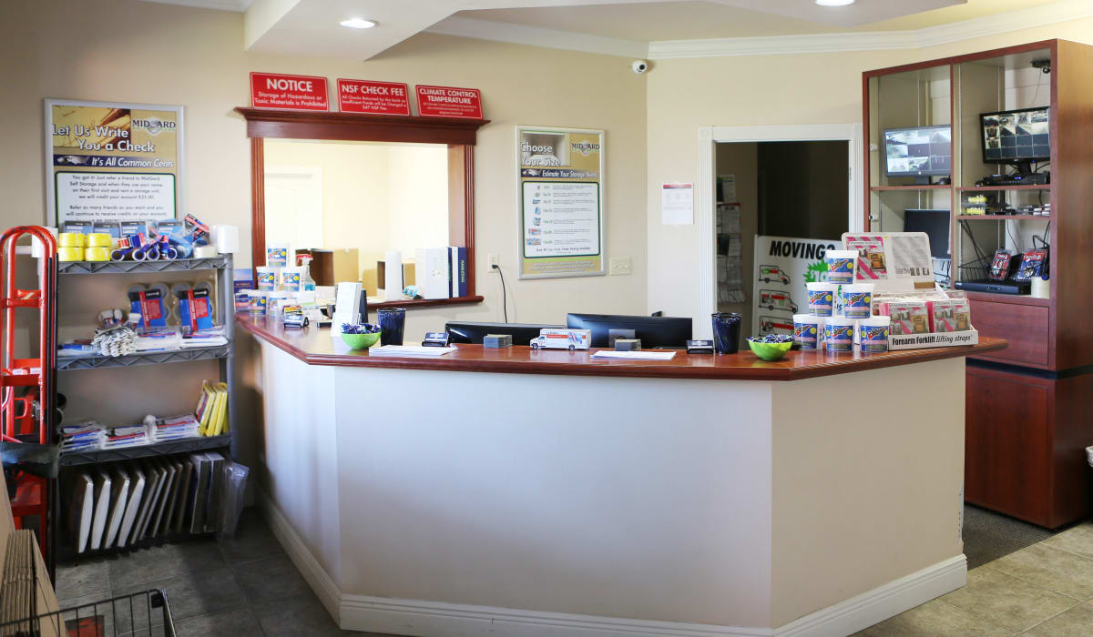 Leasing office at Midgard Self Storage in Newberry, FL