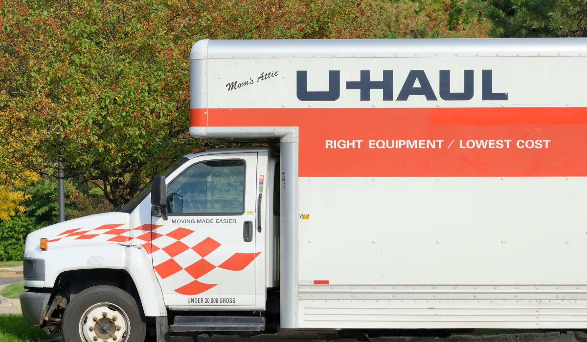 U-Haul trucks at Midgard Self Storage in Florence, Alabama