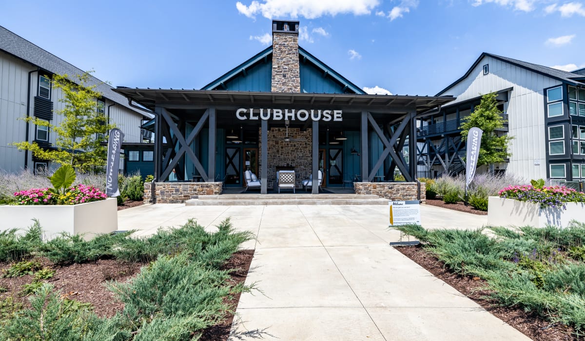 Entrance to the clubhouse at Rivertop Apartments in Nashville, Tennessee