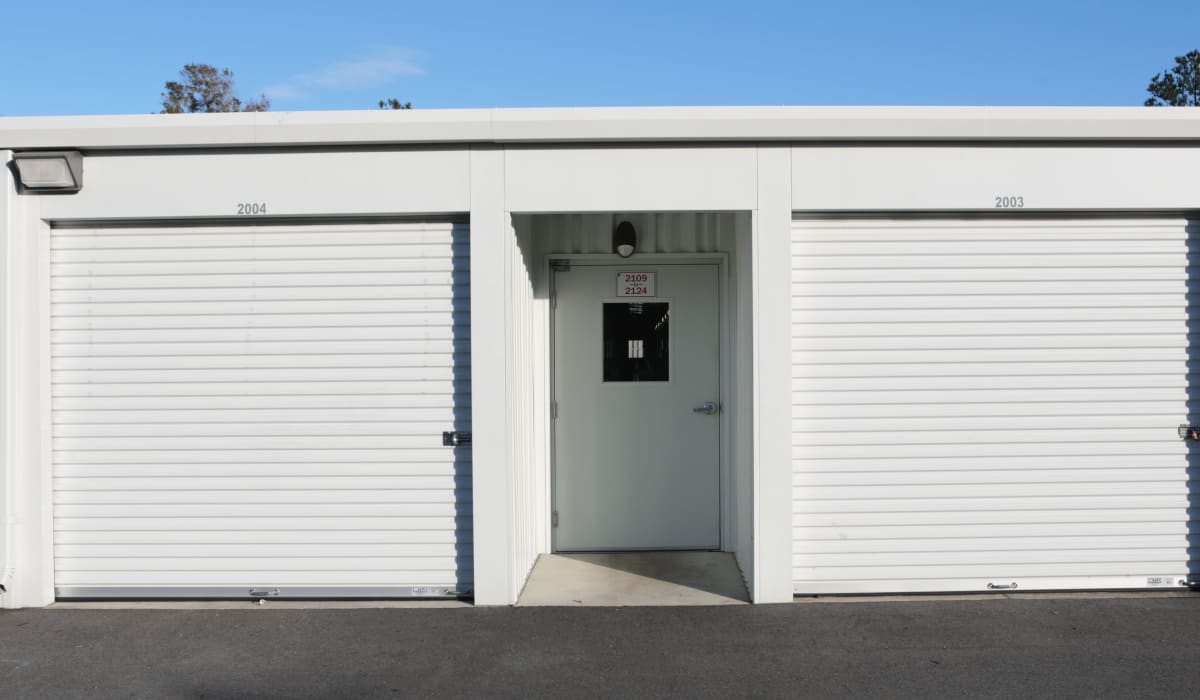 Secure door to indoor storage at Midgard Self Storage in Wilmington, North Carolina