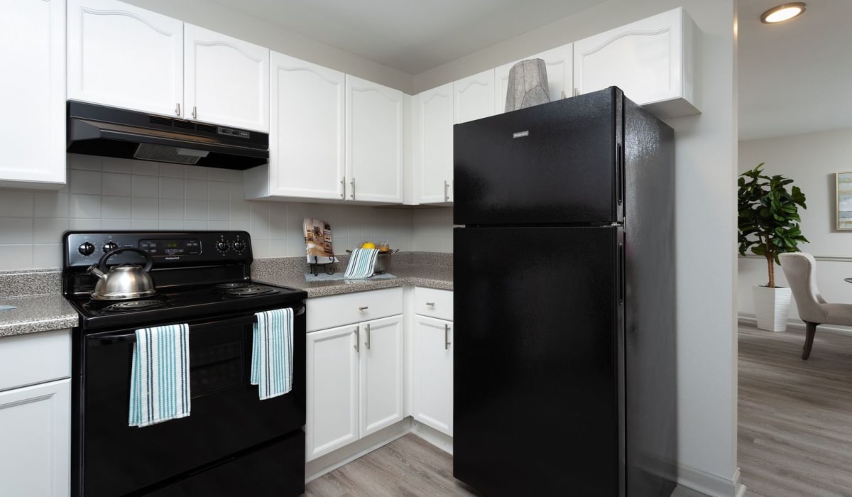 Kitchen appliances at Evergreen Commons in Union City, Georgia