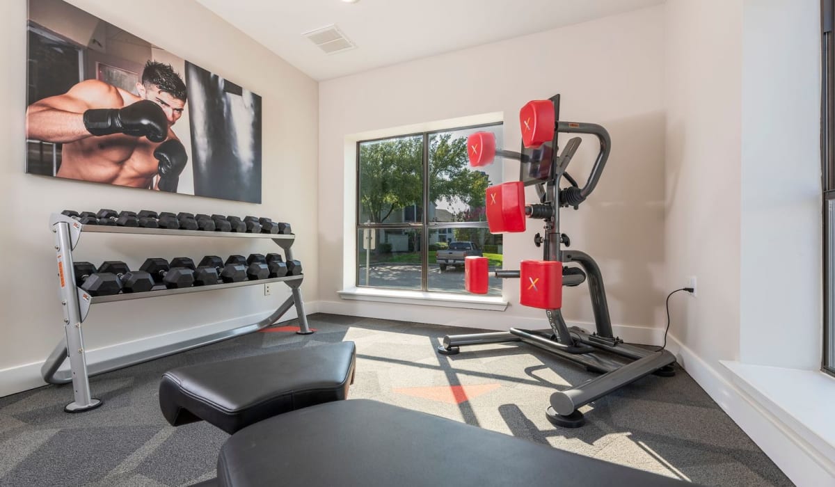 fitness center at Gardens of Valley Ranch in Irving, Texas