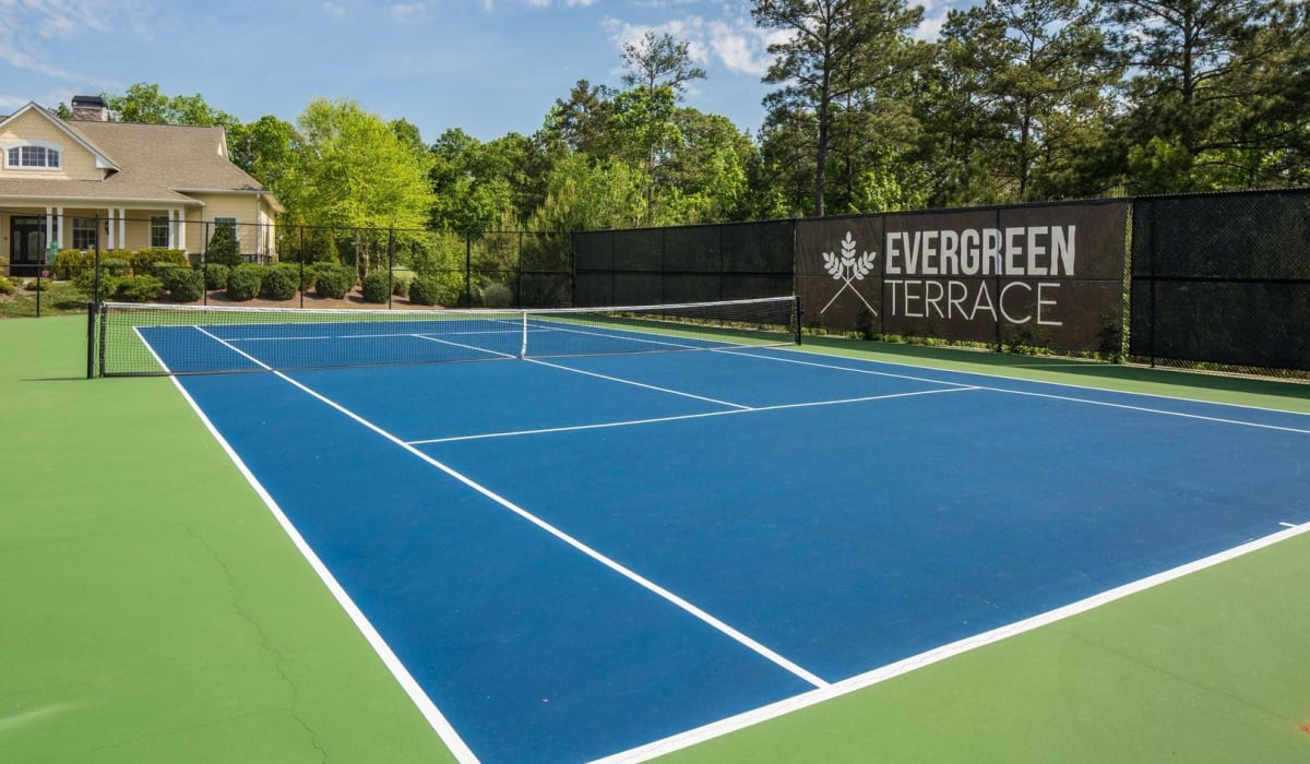 Tennis court at Evergreen Terrace in Fairburn, Georgia