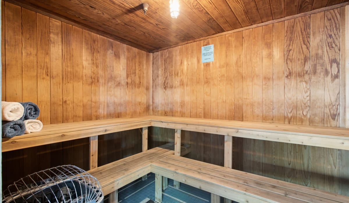 Sauna for residents at Pointe West Apartment Homes in West Des Moines, Iowa