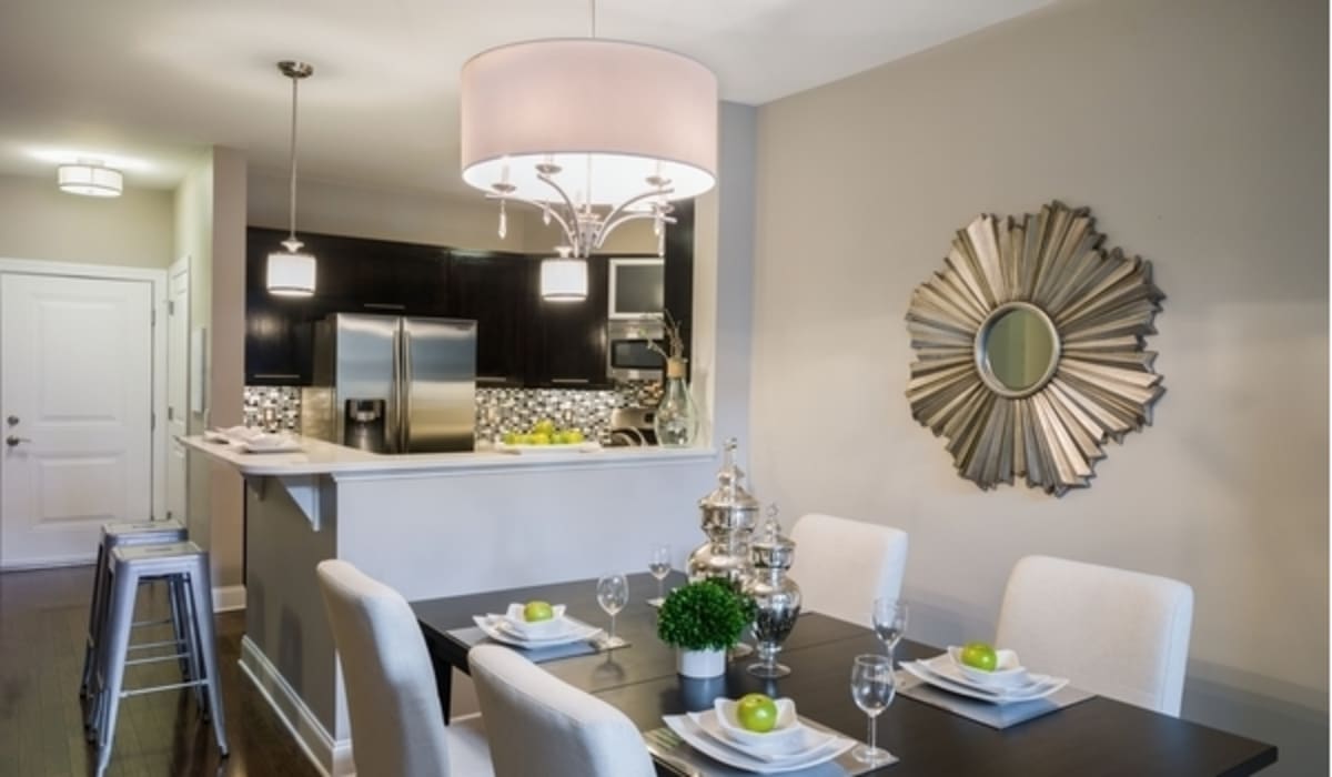 An inviting, spacious dining room in an apartment at The Avenue at South Orange Apartments in South Orange, New Jersey