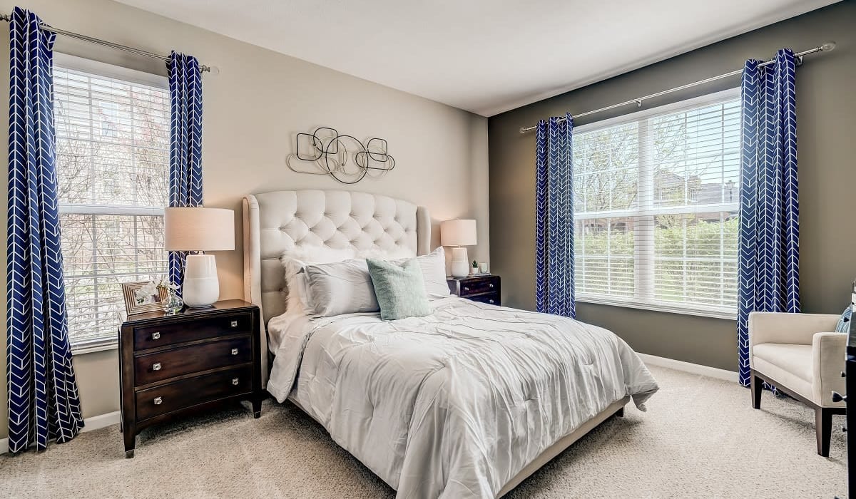 Spacious bedroom at Clifton Park Apartment Homes in New Albany, Ohio