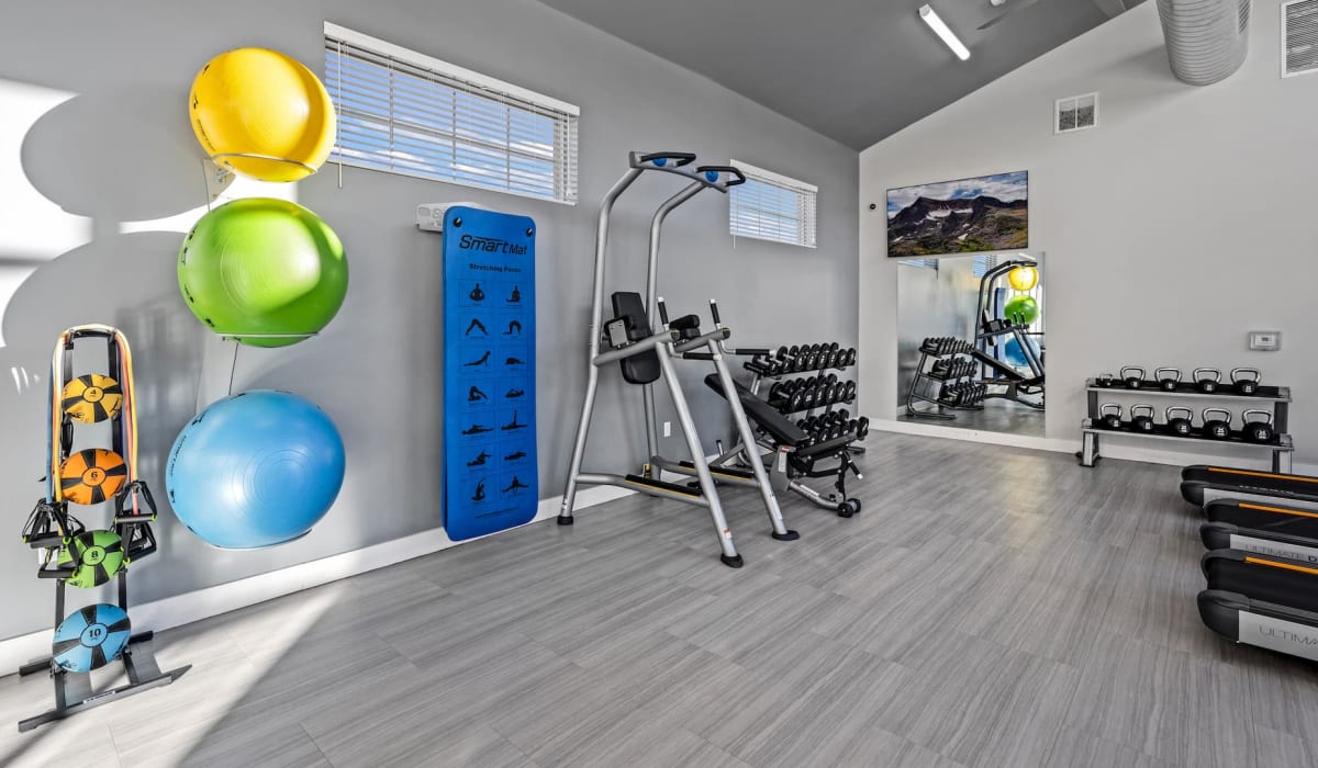 Workout room with everything you need at The Towne at Northgate Apartments in Colorado Springs, Colorado