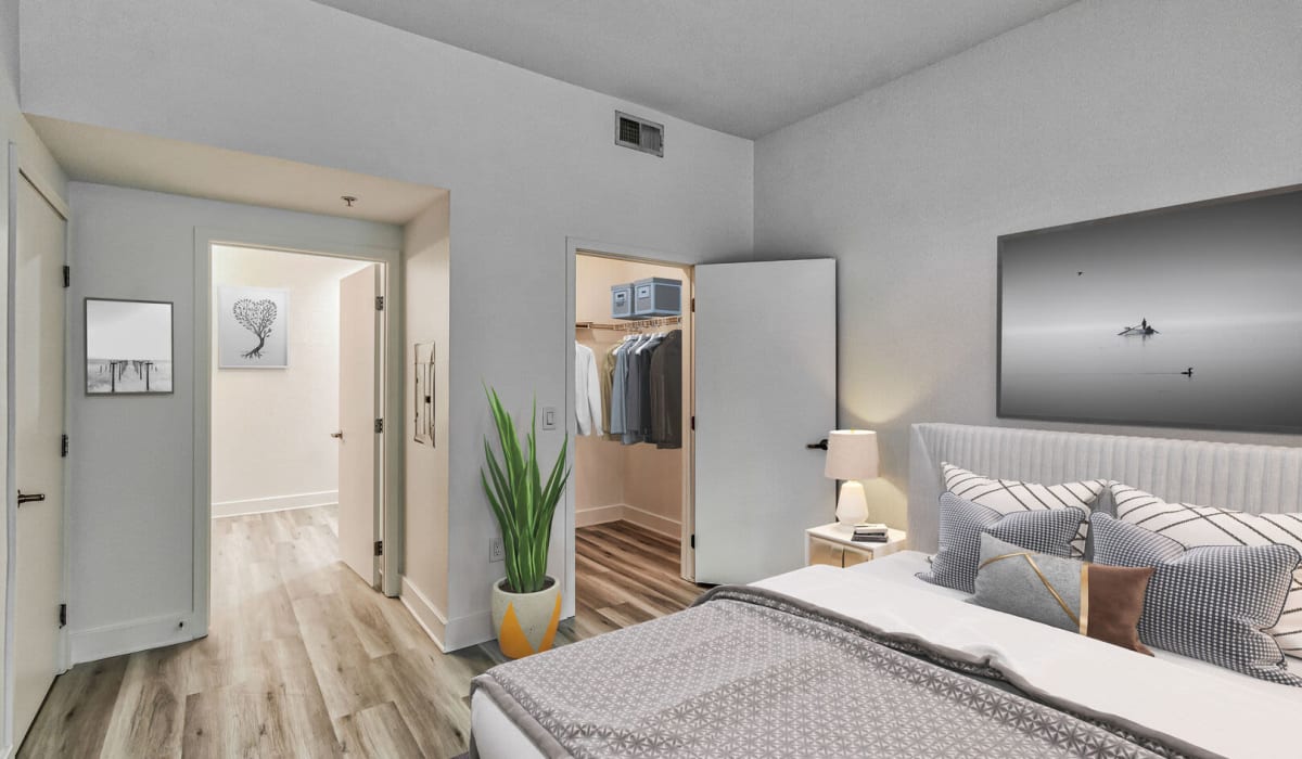 Spacious and cozy bedroom at 416 on Broadway in Glendale, California