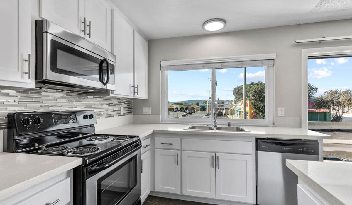 Beautiful, spacious kitchen with modern amenities at Twelve31 in West Covina, California