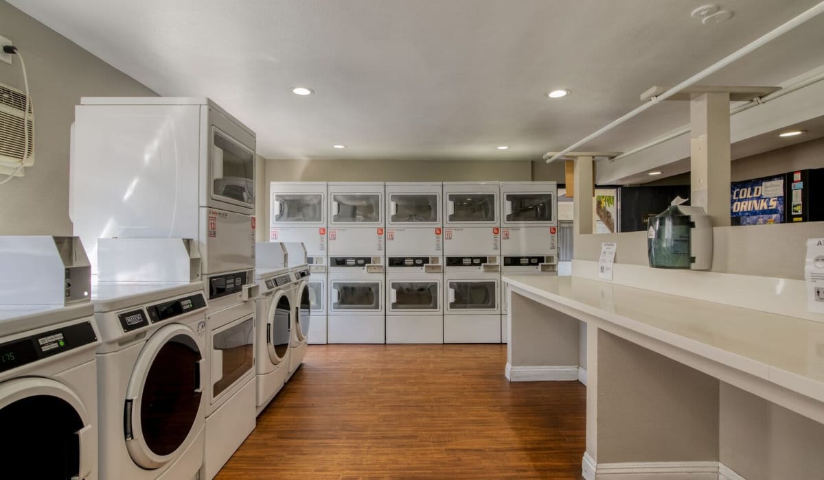 Laundry facility amenities at Portico in Fullerton, California