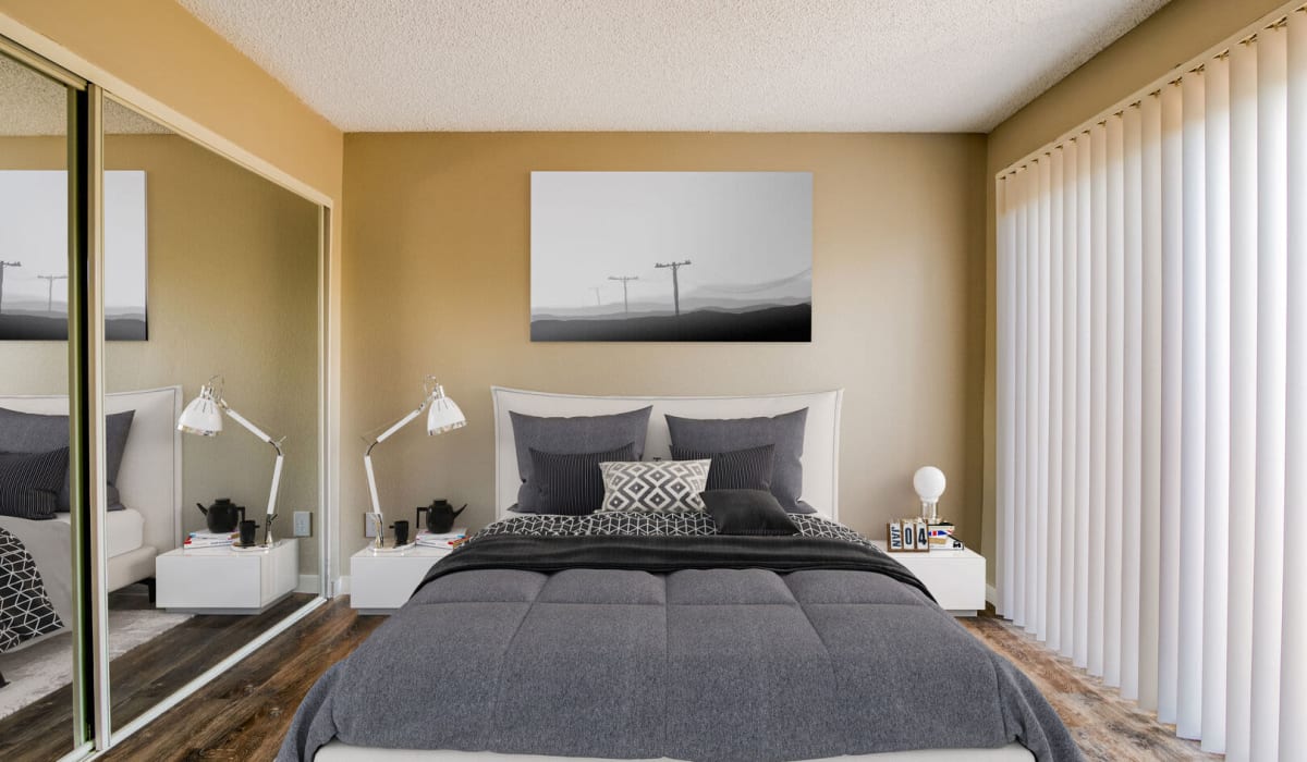 Cozy, spacious bedrooms at Portico in Fullerton, California