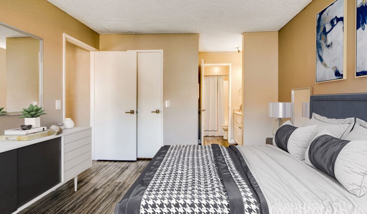Cozy, spacious bedrooms at Portico in Fullerton, California