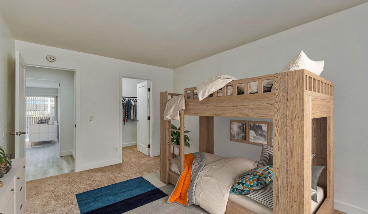 Spare bedroom at Torrey Pines Apartment Homes in West Covina, California