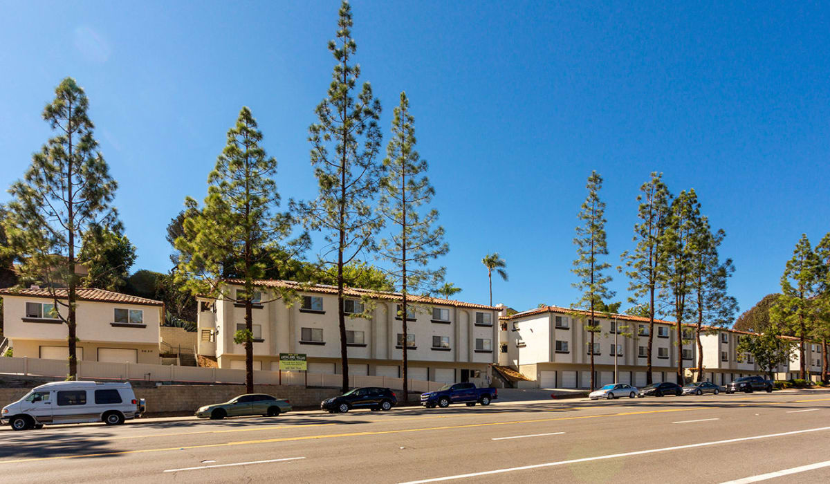 View of the property from the road at Jackson 23 Apartments in La Mesa, California