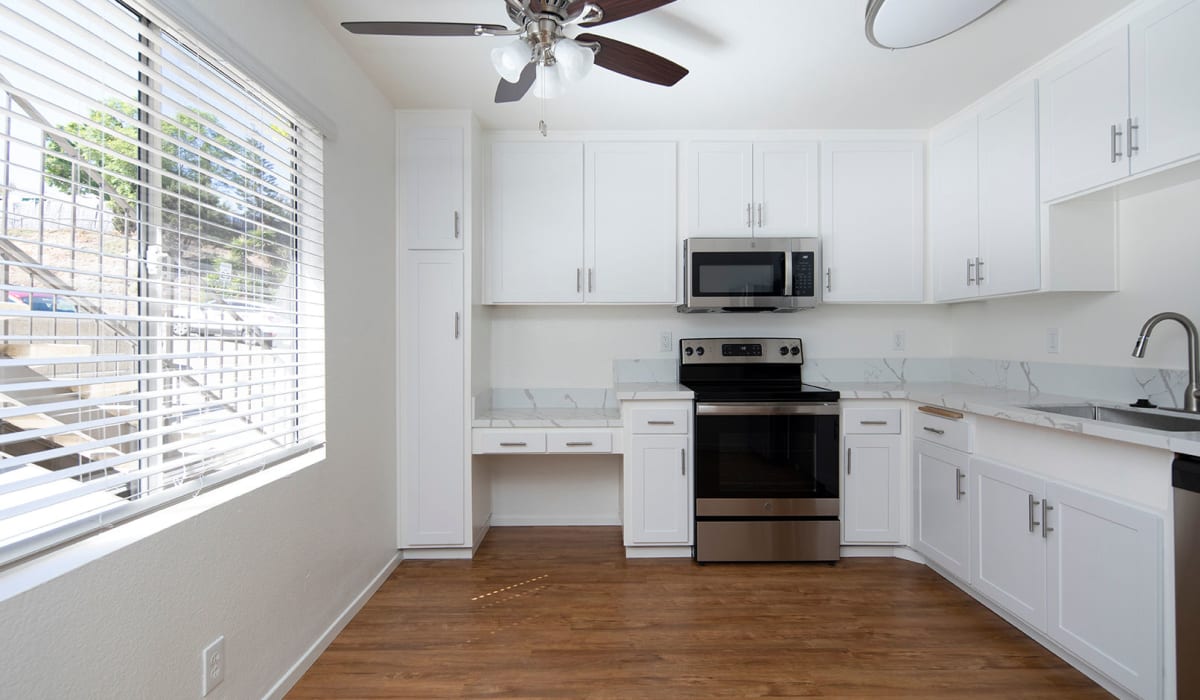 Apartment kitchen at Jackson 23 Apartments in La Mesa, California