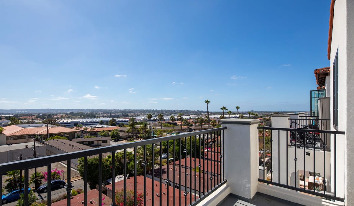 Views from private balcony at Mission West Lofts in San Diego, California 